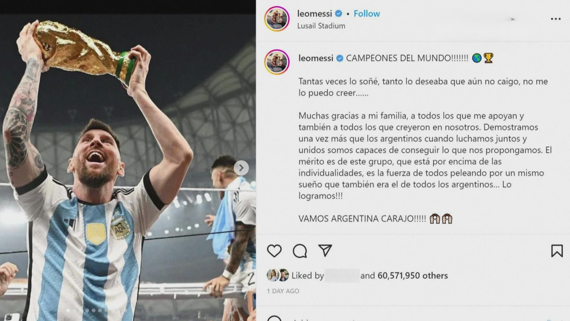 رکورد تاریخی مسی با ۷۴ میلیون لایک در اینستاگرام